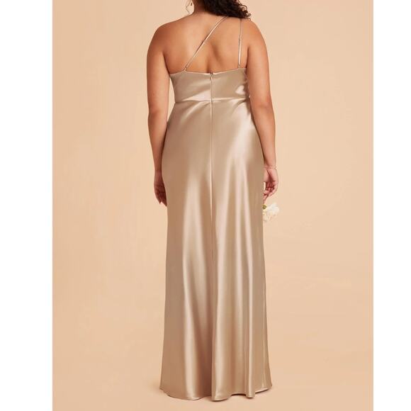 Birdy Grey Plus Kensie Dusty Lilac Purple Satin Strappy One Shoulder Maxi Dress - Picture 2 of 16